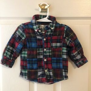 Baby Gap 6-12 month plaid button down top